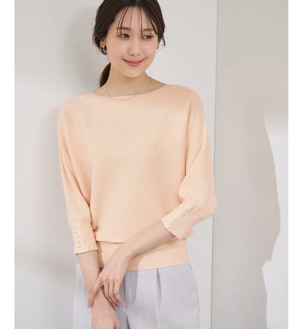 Rope&rsquo;Picnic「アンジェリーナ7分袖パールドルマンニット」|ニット・セーター|