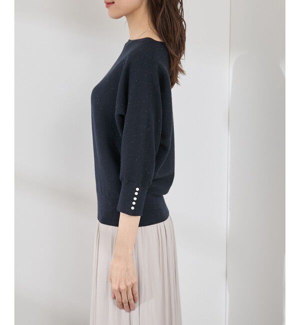 Rope&rsquo;Picnic「アンジェリーナ7分袖パールドルマンニット」|ニット・セーター|