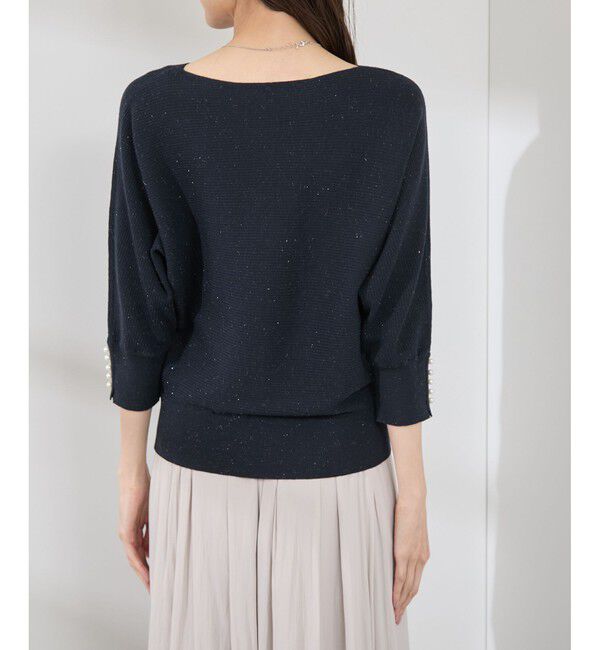 Rope&rsquo;Picnic「アンジェリーナ7分袖パールドルマンニット」|ニット・セーター|