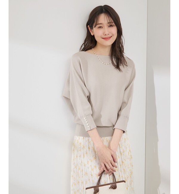 Rope&rsquo;Picnic「アンジェリーナ7分袖パールドルマンニット」|ニット・セーター|