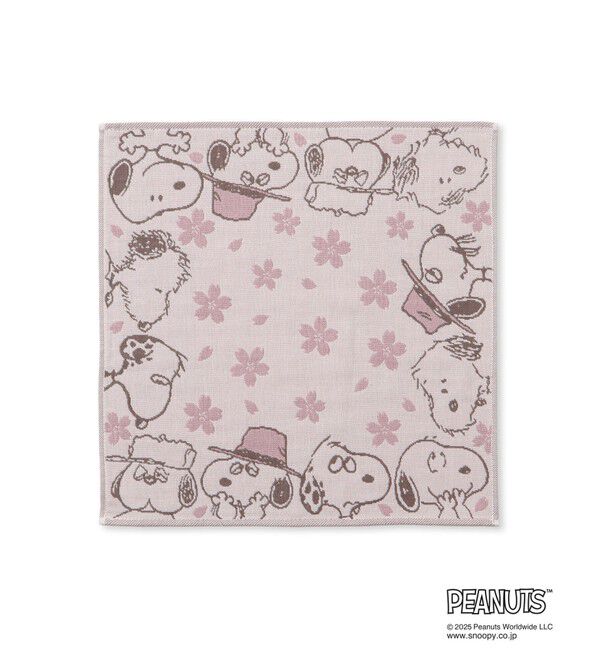 ROPE PICNIC PASSAGE「【SNOOPY/スヌーピー】さくら3重ガーゼハンカチ」|ハンカチ|