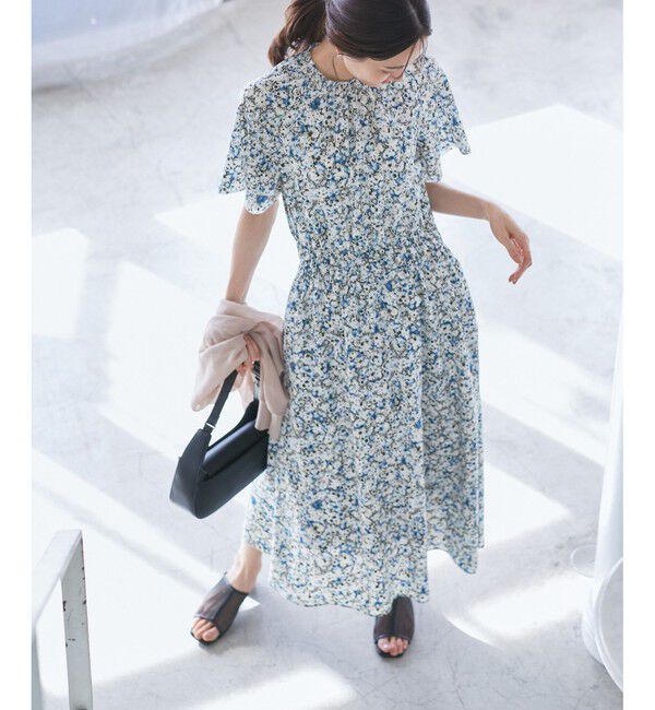 Rope&rsquo;Picnic「【emur/エミュール】マーガレット柄シャーリングワンピース」|ワンピース|