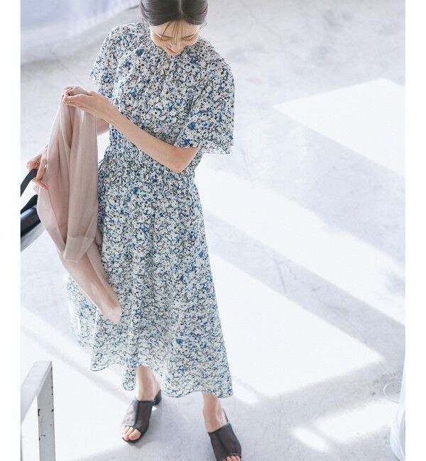 Rope&rsquo;Picnic「【emur/エミュール】マーガレット柄シャーリングワンピース」|ワンピース|