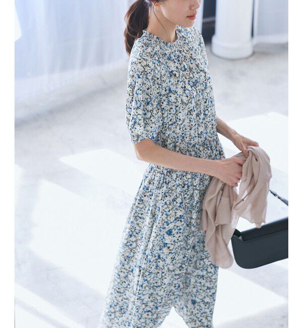 Rope&rsquo;Picnic「【emur/エミュール】マーガレット柄シャーリングワンピース」|ワンピース|