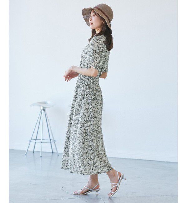 Rope&rsquo;Picnic「【emur/エミュール】マーガレット柄シャーリングワンピース」|ワンピース|