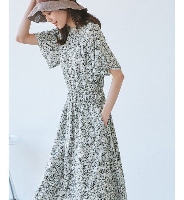 Rope&rsquo;Picnic「【emur/エミュール】マーガレット柄シャーリングワンピース」|ワンピース|