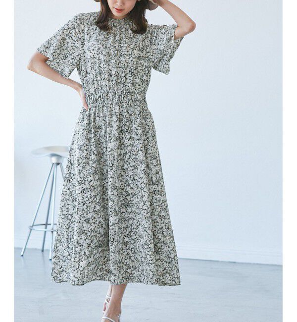 Rope&rsquo;Picnic「【emur/エミュール】マーガレット柄シャーリングワンピース」|ワンピース|