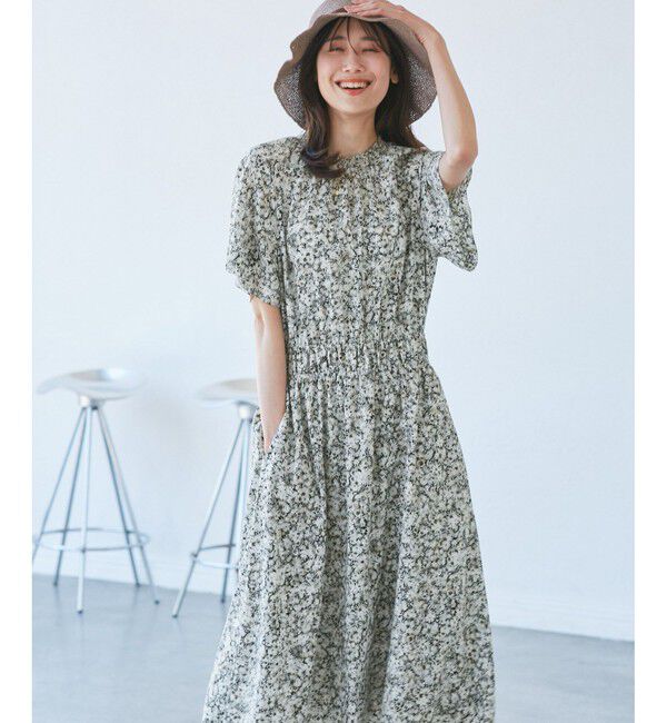 Rope&rsquo;Picnic「【emur/エミュール】マーガレット柄シャーリングワンピース」|ワンピース|