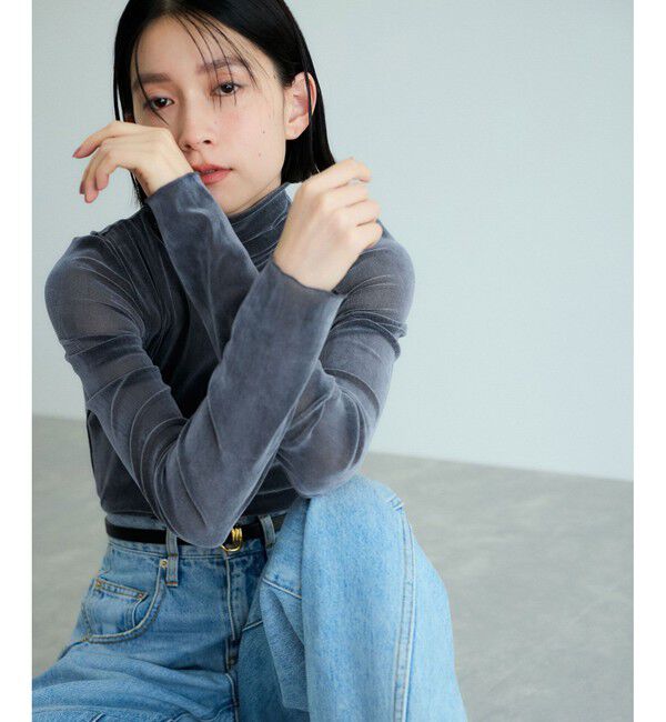 ADAM ET ROPE'「フロッキーチュールタートルネックプルオーバー」|Tシャツ・カットソー|