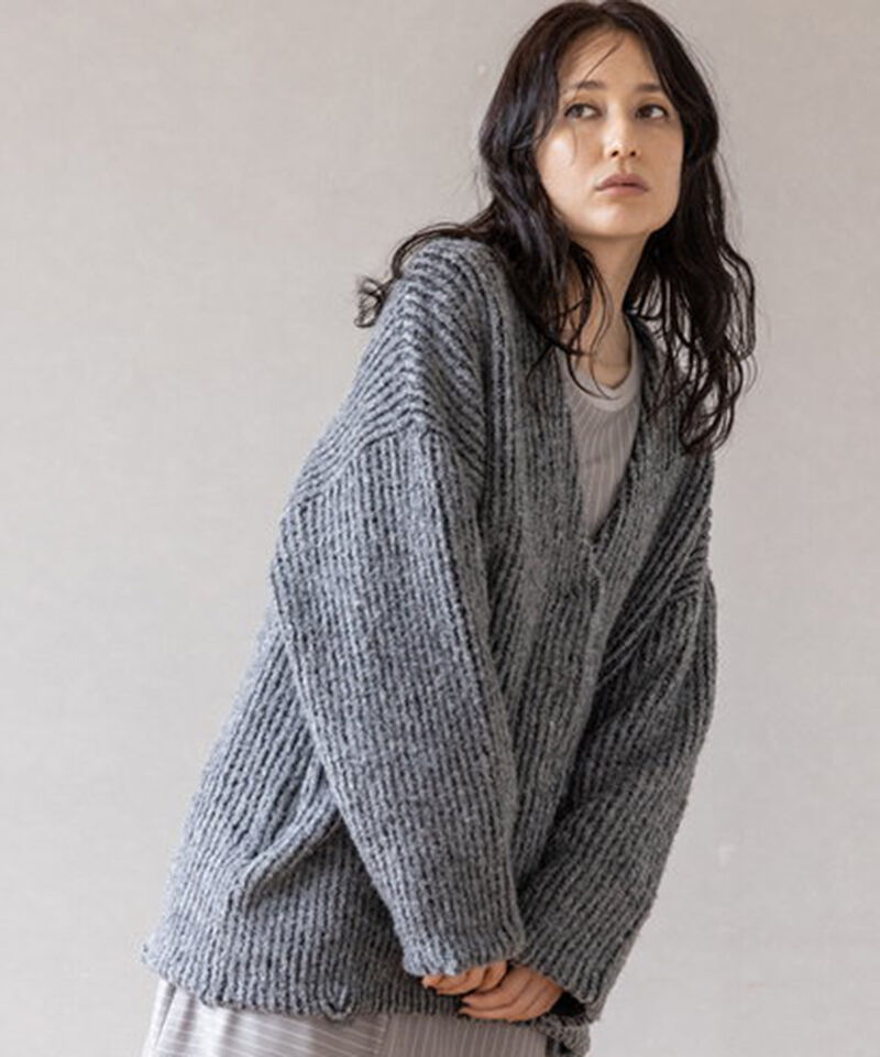  「Vネックコクーンニットカーディガン」|カーディガン|GRAY