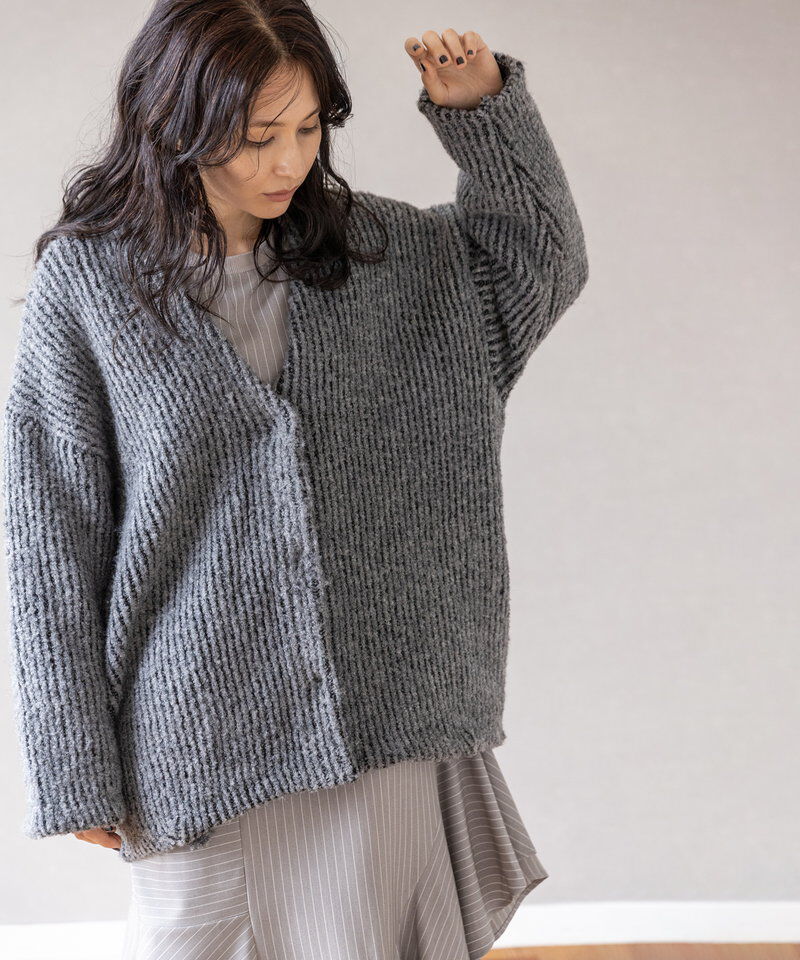  「Vネックコクーンニットカーディガン」|カーディガン|