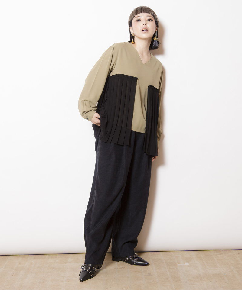  「レイヤードプリーツブラウス」|シャツ・ブラウス|