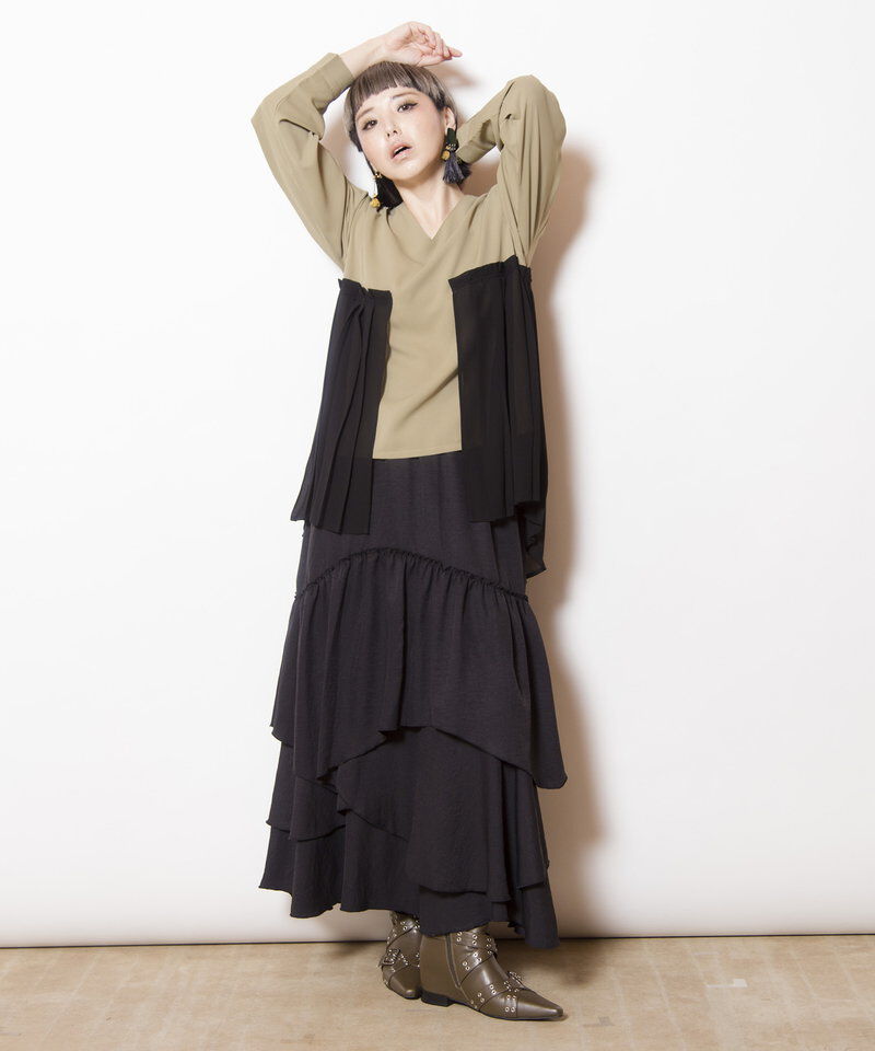  「レイヤードプリーツブラウス」|シャツ・ブラウス|