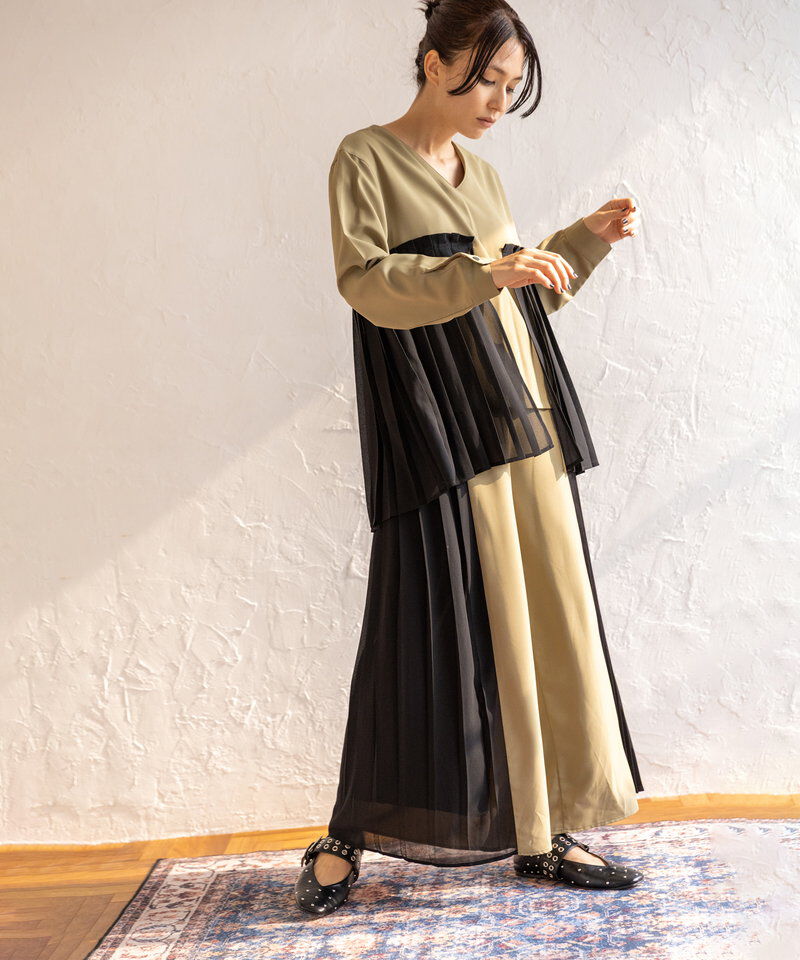  「レイヤードプリーツブラウス」|シャツ・ブラウス|