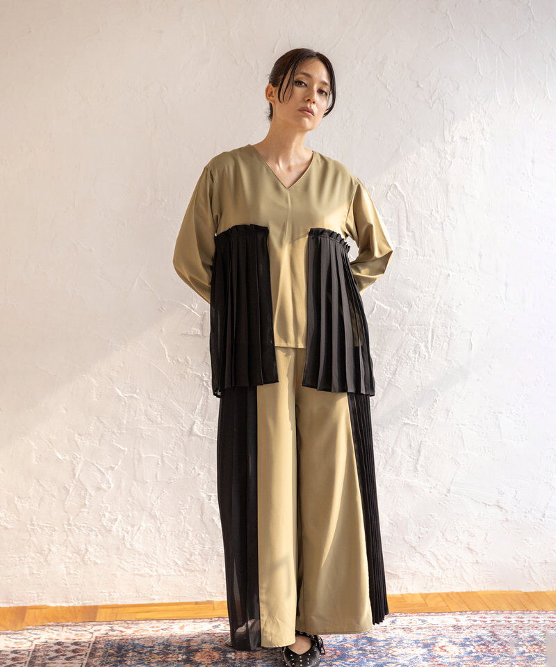  「レイヤードプリーツブラウス」|シャツ・ブラウス|