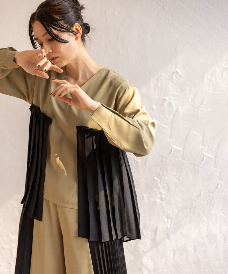 「レイヤードプリーツブラウス」|シャツ・ブラウス|