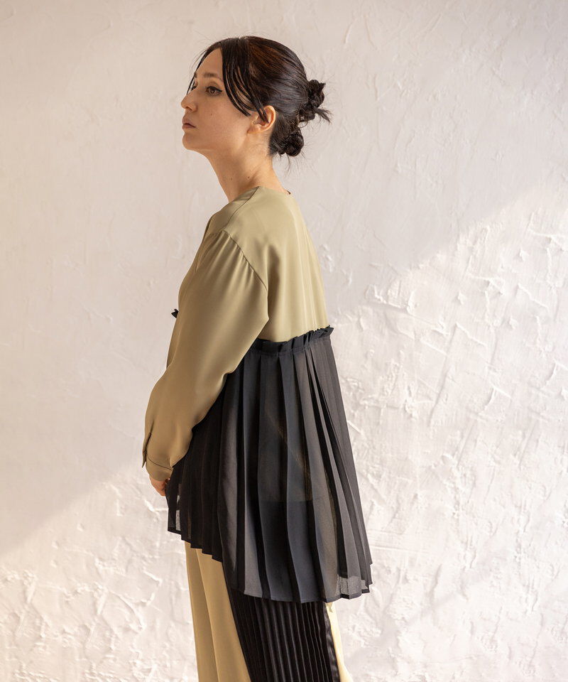  「レイヤードプリーツブラウス」|シャツ・ブラウス|