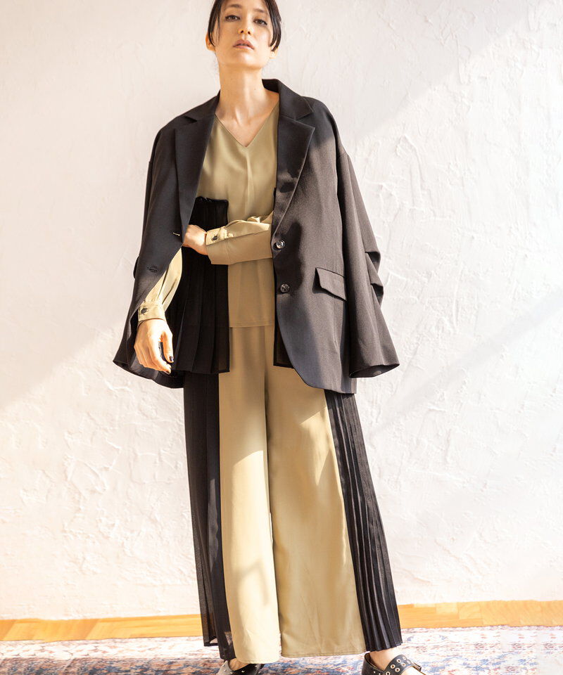  「レイヤードプリーツブラウス」|シャツ・ブラウス|