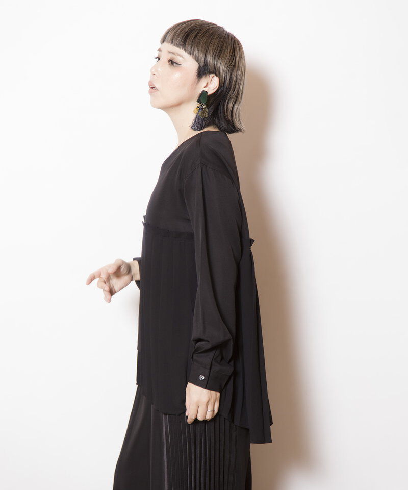  「レイヤードプリーツブラウス」|シャツ・ブラウス|