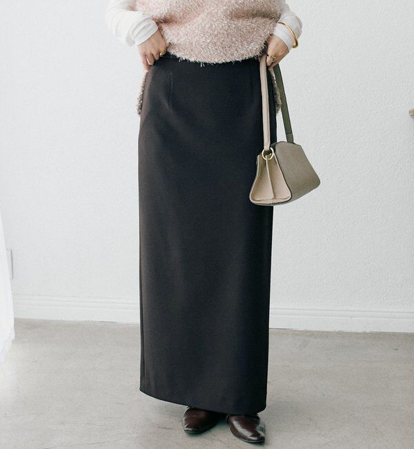  「【ストレスフリー/シーズンレス】ストレッチダンボールIラインスカート」|スカート|