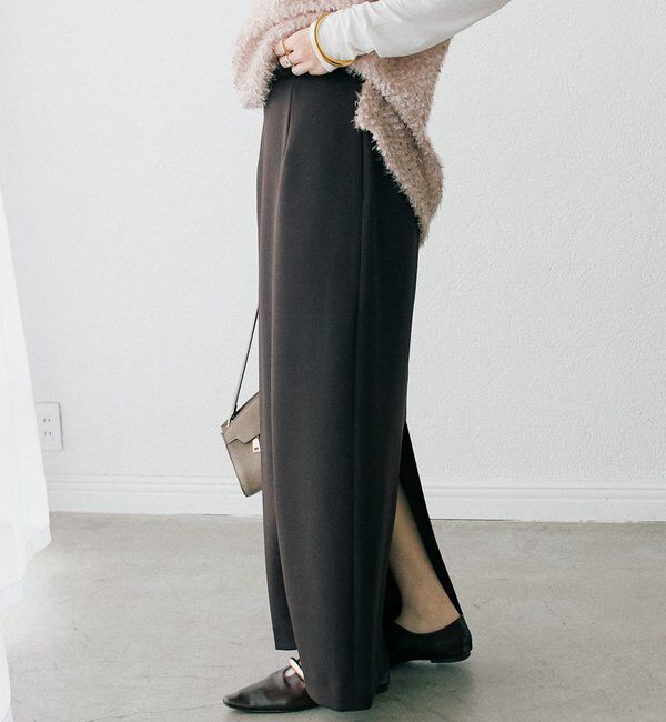  「【ストレスフリー/シーズンレス】ストレッチダンボールIラインスカート」|スカート|