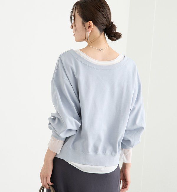  「【前後２way仕様】ボートネック2wayスウェット」|Tシャツ・カットソー|