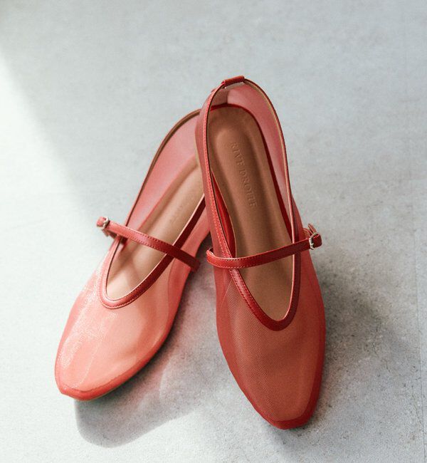  「予約【鮮度抜群】メッシュフラットシューズ」|その他|レッド