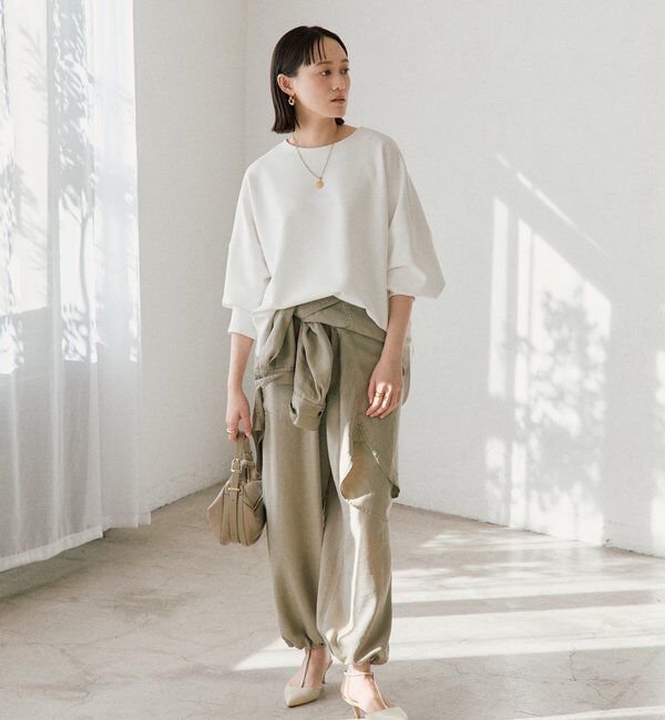  「予約【セットアップ可/こなれ感抜群】ガーメントダイ2wayワイドパンツ」|チノ|