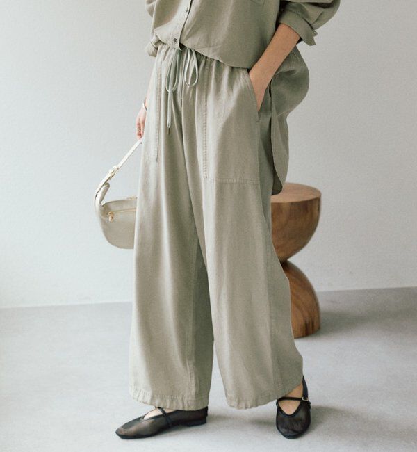  「予約【セットアップ可/こなれ感抜群】ガーメントダイ2wayワイドパンツ」|チノ|