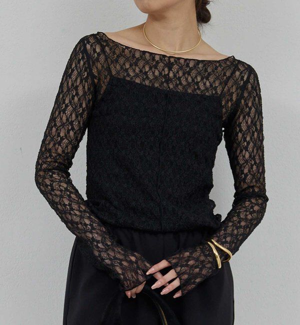  「【La nature linge】NEWレースカットソー」|Tシャツ・カットソー|ブラック