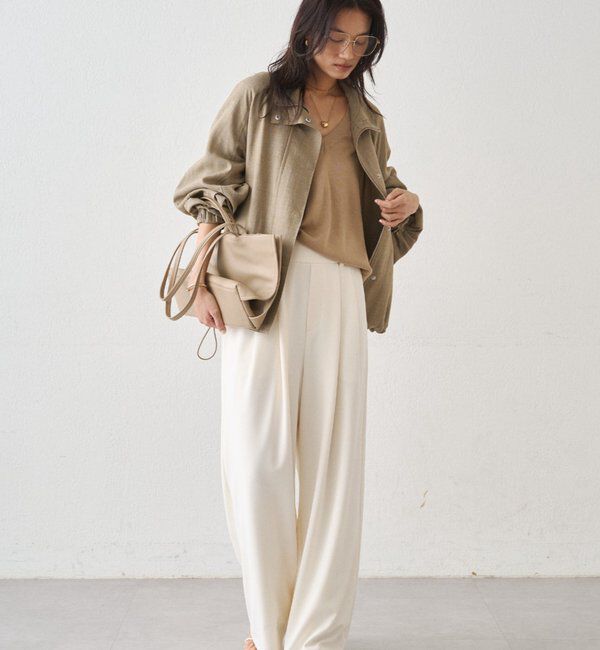  「リネンライクスタンドブルゾン」|ブルゾン・スタジャン|