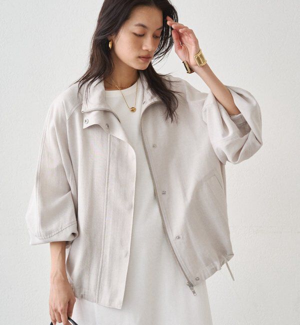  「リネンライクスタンドブルゾン」|ブルゾン・スタジャン|