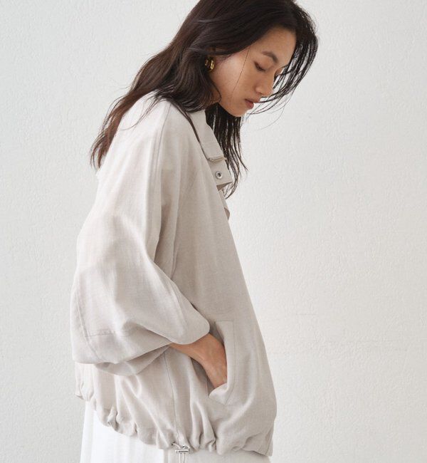  「リネンライクスタンドブルゾン」|ブルゾン・スタジャン|