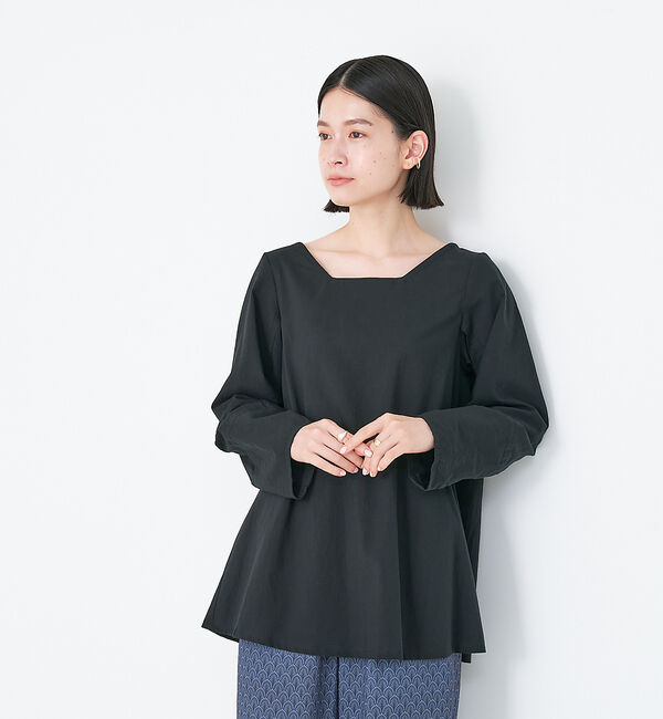 collex「オーガニックコットンサックブラウス」|シャツ・ブラウス|ブラック