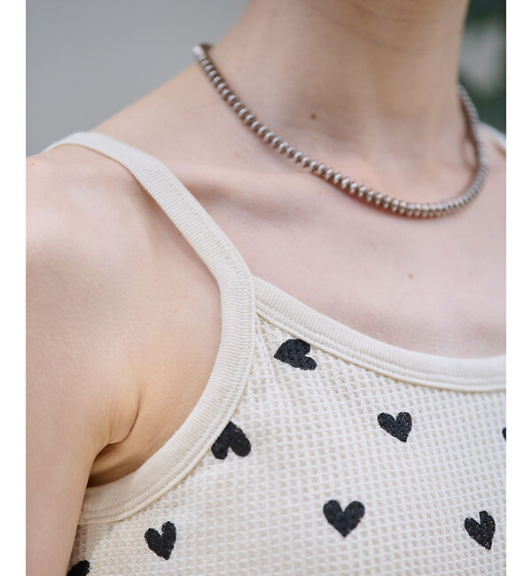 Rouge vif「【JEMORGAN/ジェーイーモーガン】クロップドキャミソール ハート柄/ワッフ」|キャミソール|
