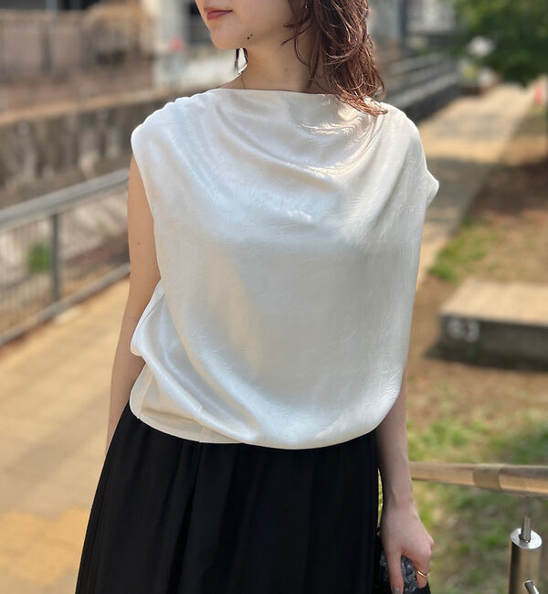 Rouge vif「【一部店舗限定】アシメドレープブラウス」|シャツ・ブラウス|