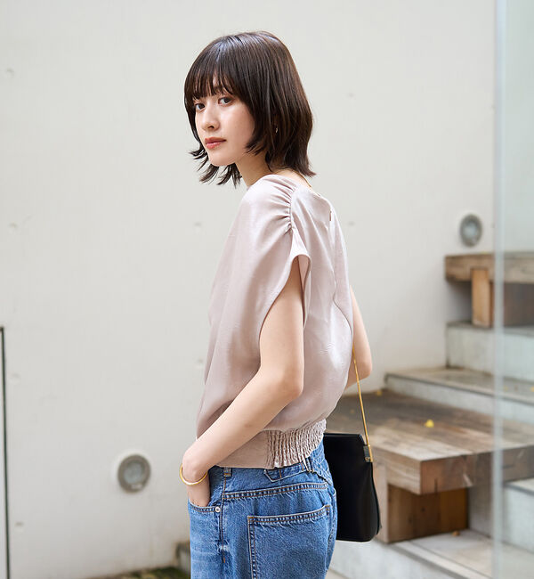 Rouge vif「【一部店舗限定】アシメドレープブラウス」|シャツ・ブラウス|