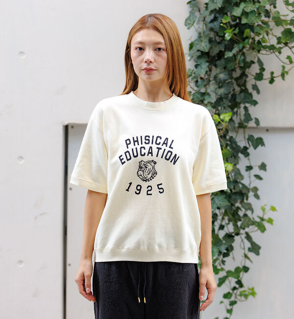 Rouge vif「【Le Melange/ル・メランジュ】ショートスリーブスウェット/#85410」|スウェット・ジャージ|