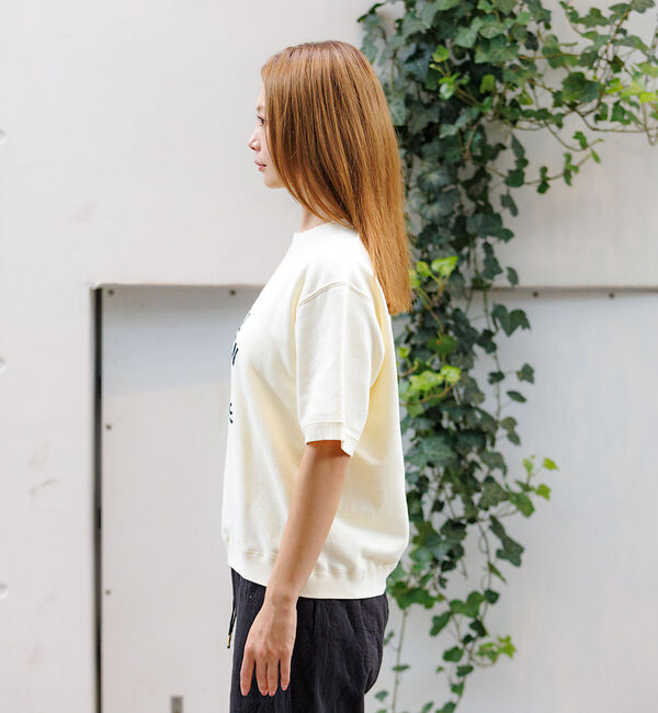 Rouge vif「【Le Melange/ル・メランジュ】ショートスリーブスウェット/#85410」|スウェット・ジャージ|