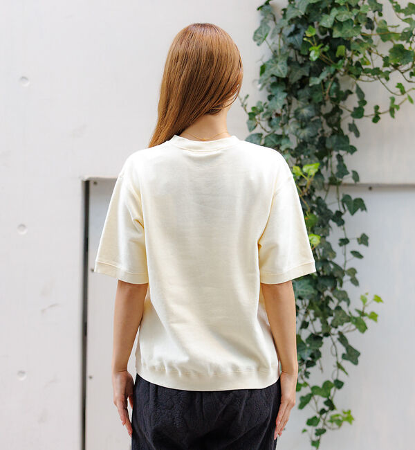 Rouge vif「【Le Melange/ル・メランジュ】ショートスリーブスウェット/#85410」|スウェット・ジャージ|