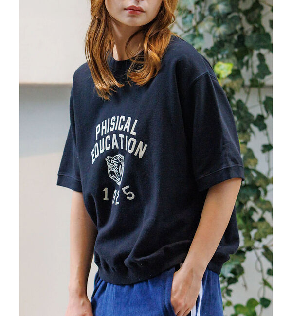 Rouge vif「【Le Melange/ル・メランジュ】ショートスリーブスウェット/#85410」|スウェット・ジャージ|ブラック