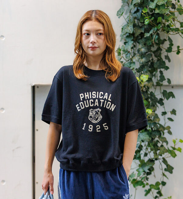 Rouge vif「【Le Melange/ル・メランジュ】ショートスリーブスウェット/#85410」|スウェット・ジャージ|