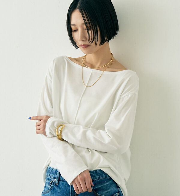 Rouge vif「綿ポリ天竺万能カットプルオーバー」|Tシャツ・カットソー|ホワイト