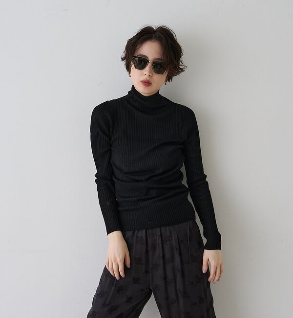 Rouge vif「防縮Wシアータートルリブニット」|ニット・セーター|