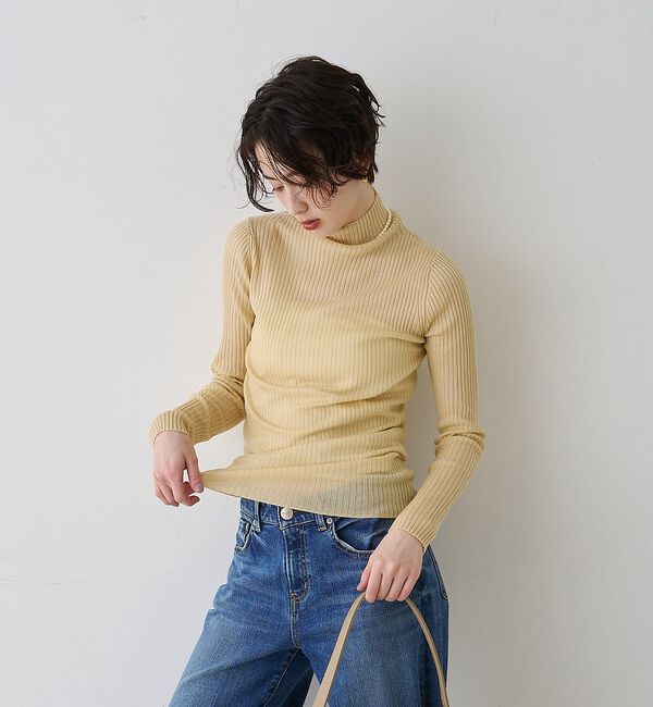 Rouge vif「防縮Wシアータートルリブニット」|ニット・セーター|