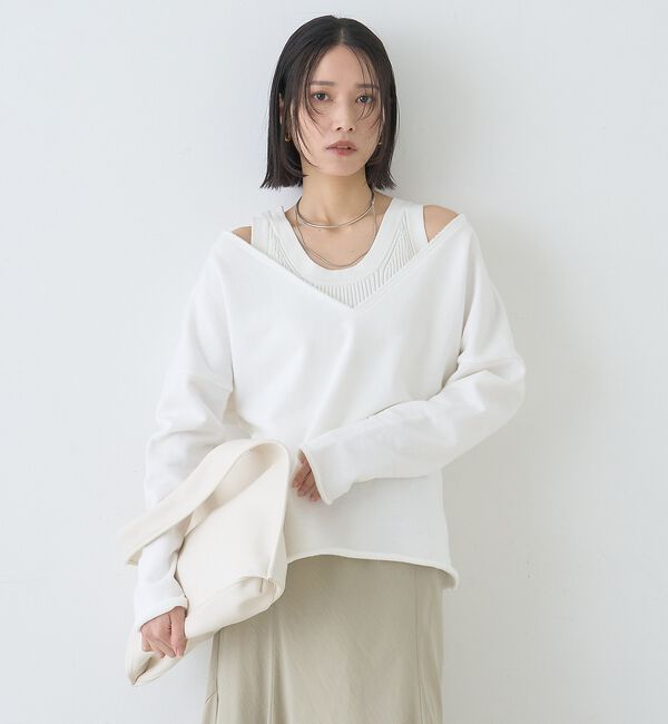 Rouge vif「裏毛Vネックスウェットプルオーバー【予約】」|スウェット・ジャージ|