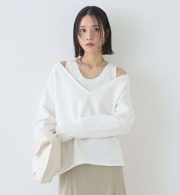 Rouge vif「裏毛Vネックスウェットプルオーバー【予約】」|スウェット・ジャージ|