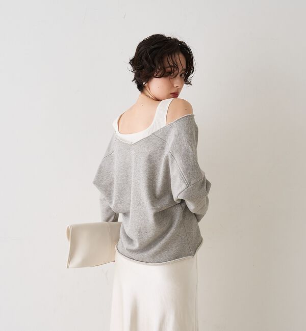 Rouge vif「裏毛Vネックスウェットプルオーバー【予約】」|スウェット・ジャージ|