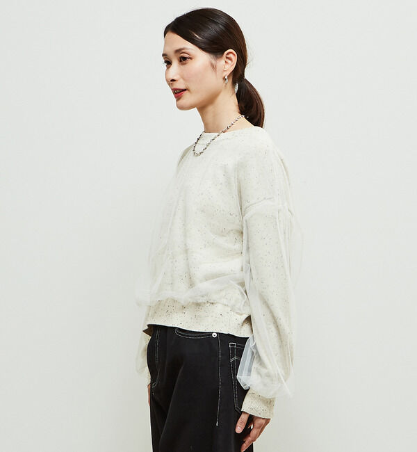 Soffitto「チュールドッキング3WAYカーディガン」|カーディガン|