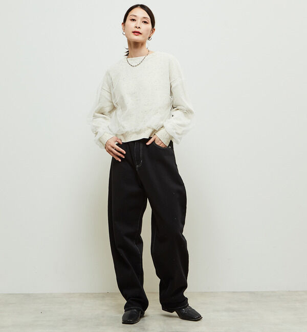 Soffitto「チュールドッキング3WAYカーディガン」|カーディガン|